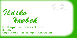 ildiko hambek business card